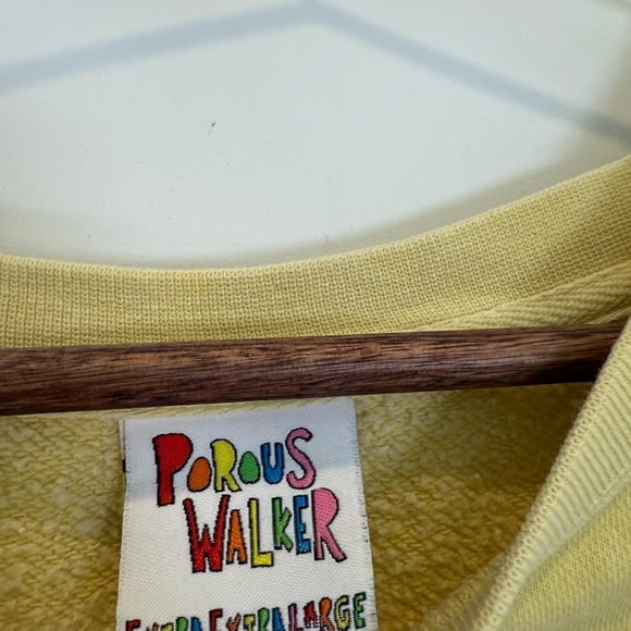 Porous Walker ‘Perfect’ Sweatshirt Yellow Graphic Men's Sweater - Picture 4 of 7